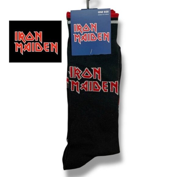 Iron Maiden Other - Iron Maiden Band Socks Novelty Fun Men’s Unisex Black Red Adult One Size 7-12